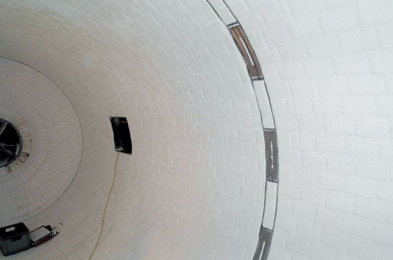 White mill from the inside