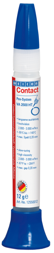 Contact VA 2500 HT Cyanoacrylate Adhesive | high-viscosity instant adhesive, high-temperature-resistant up to 140°C Contact VA 2500 HT Cyanoacrylate Adhesive | high-viscosity instant adhesive, high-temperature-resistant up to 140°C