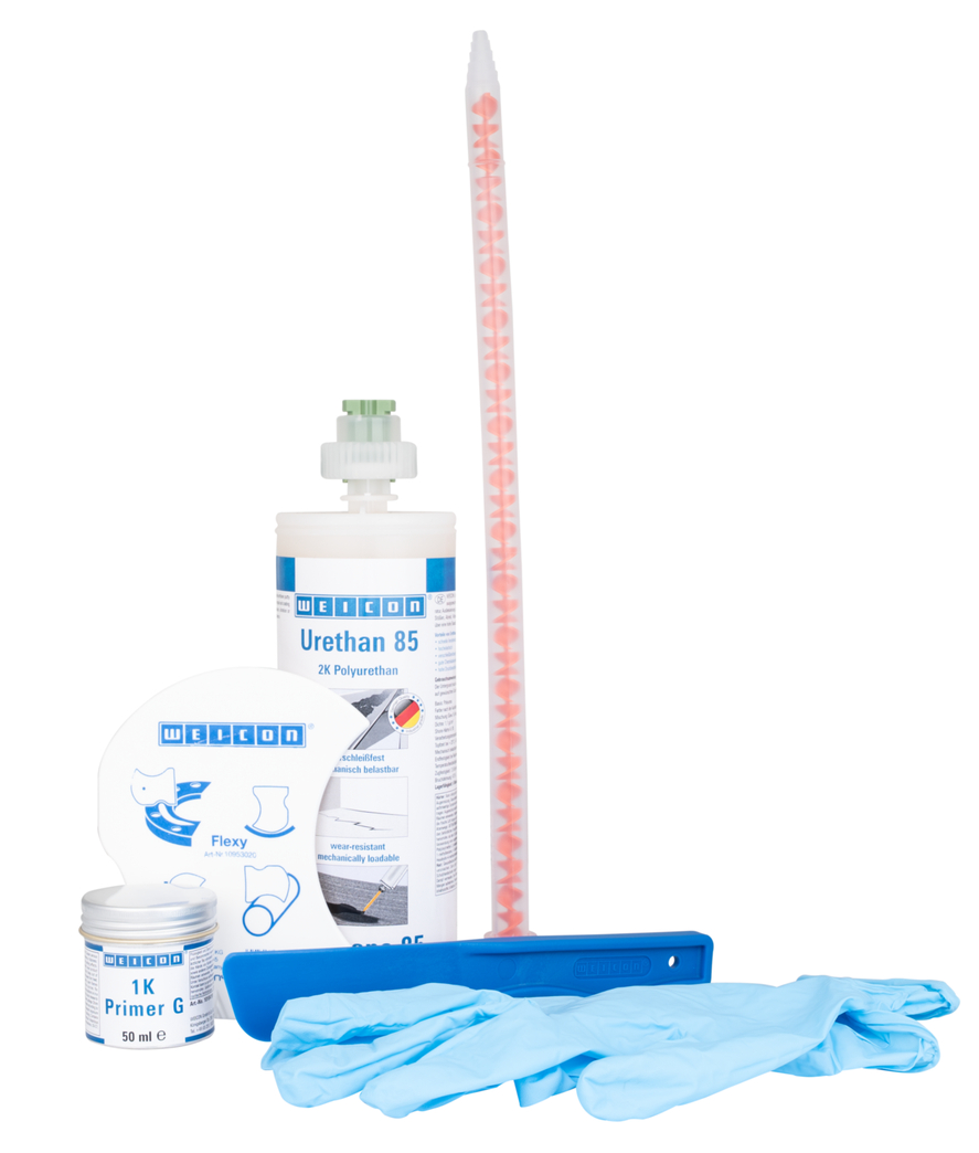 Belt Repair-Kit | polyurea repair and coating compound for rubber surfaces, work pack Belt Repair-Kit | polyurea repair and coating compound for rubber surfaces, work pack