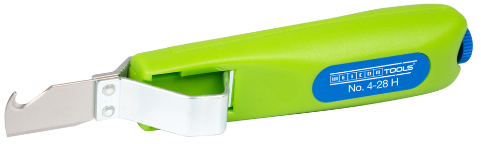 Cable Stripper No. 4 - 28 H Green Line | hook blade and protective cap, working range 4 - 28 mm Ø Cable Stripper No. 4 - 28 H Green Line | hook blade and protective cap, working range 4 - 28 mm Ø