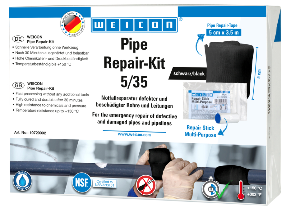 Pipe Repair-Kit | for emergency repairs on damaged pipes and lines, size M