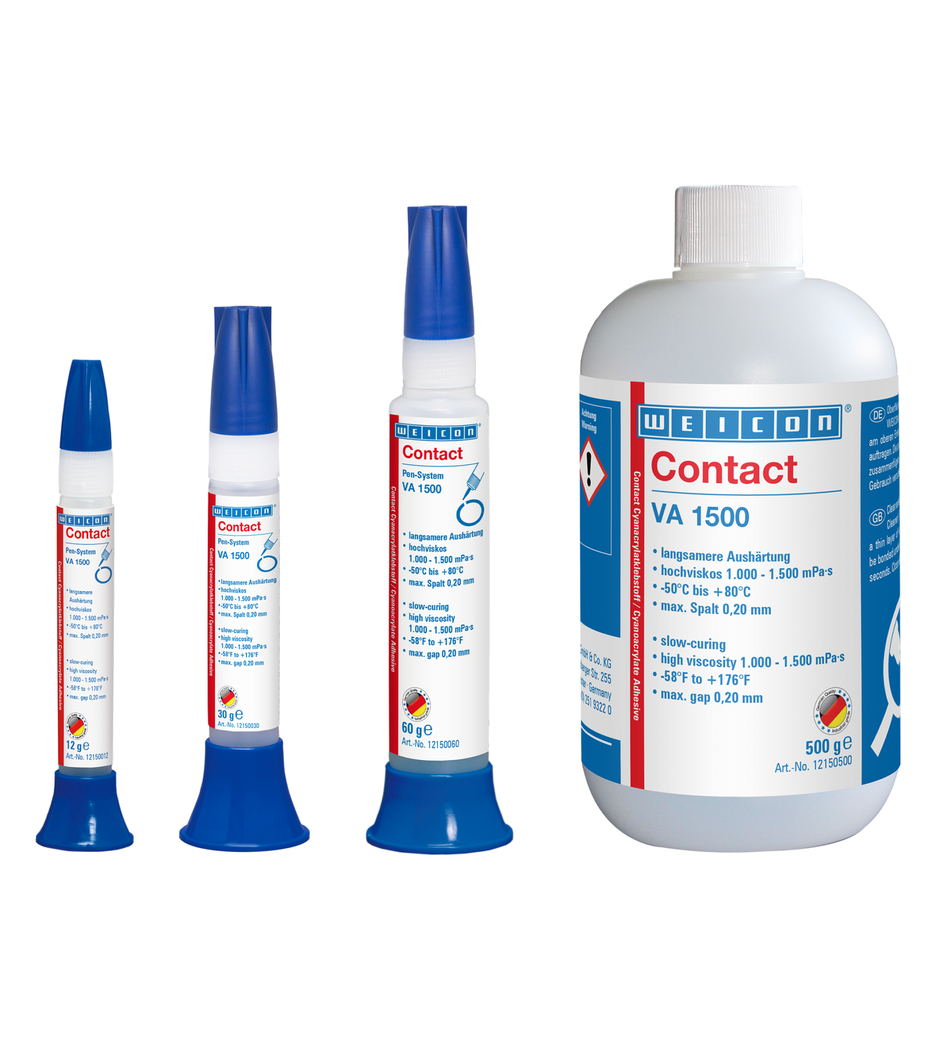 WEICON Contact VA 1500 Cyanoacrylate Adhesive | instant adhesive for rubber, metal,  porous and absorbent materials