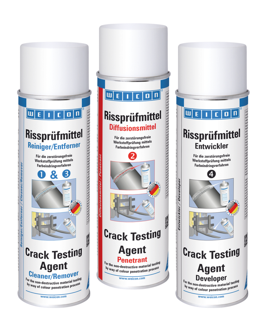 Crack Testing Agent Set | 3-piece set including cleaner, penetrant and developer