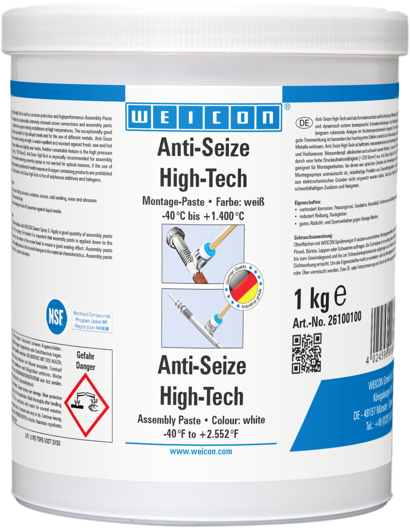 Anti-Seize High-Tech Assembly Paste | metal-free lubricant and release agent paste Anti-Seize High-Tech Assembly Paste | metal-free lubricant and release agent paste