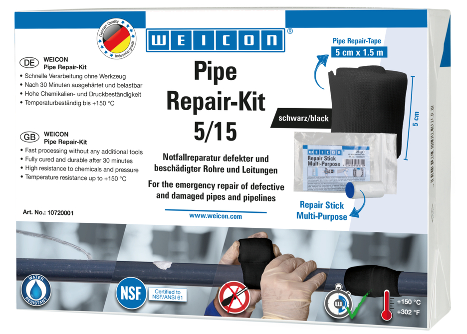 Pipe Repair-Kit | for emergency repairs on damaged pipes and lines, size M