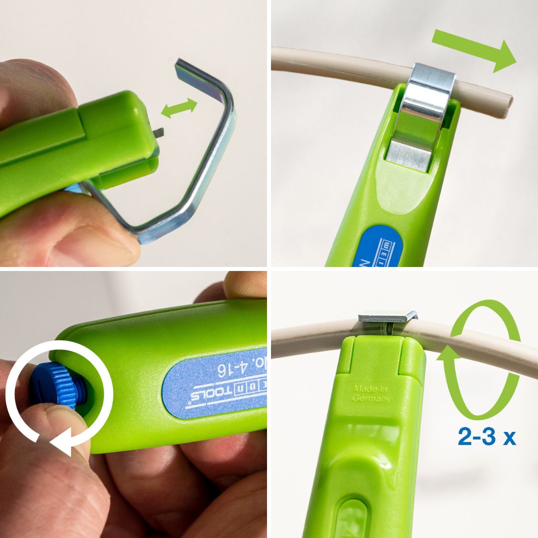 Cable Stripper No. 4 - 16 Green Line | working range 4 - 16 mm Ø