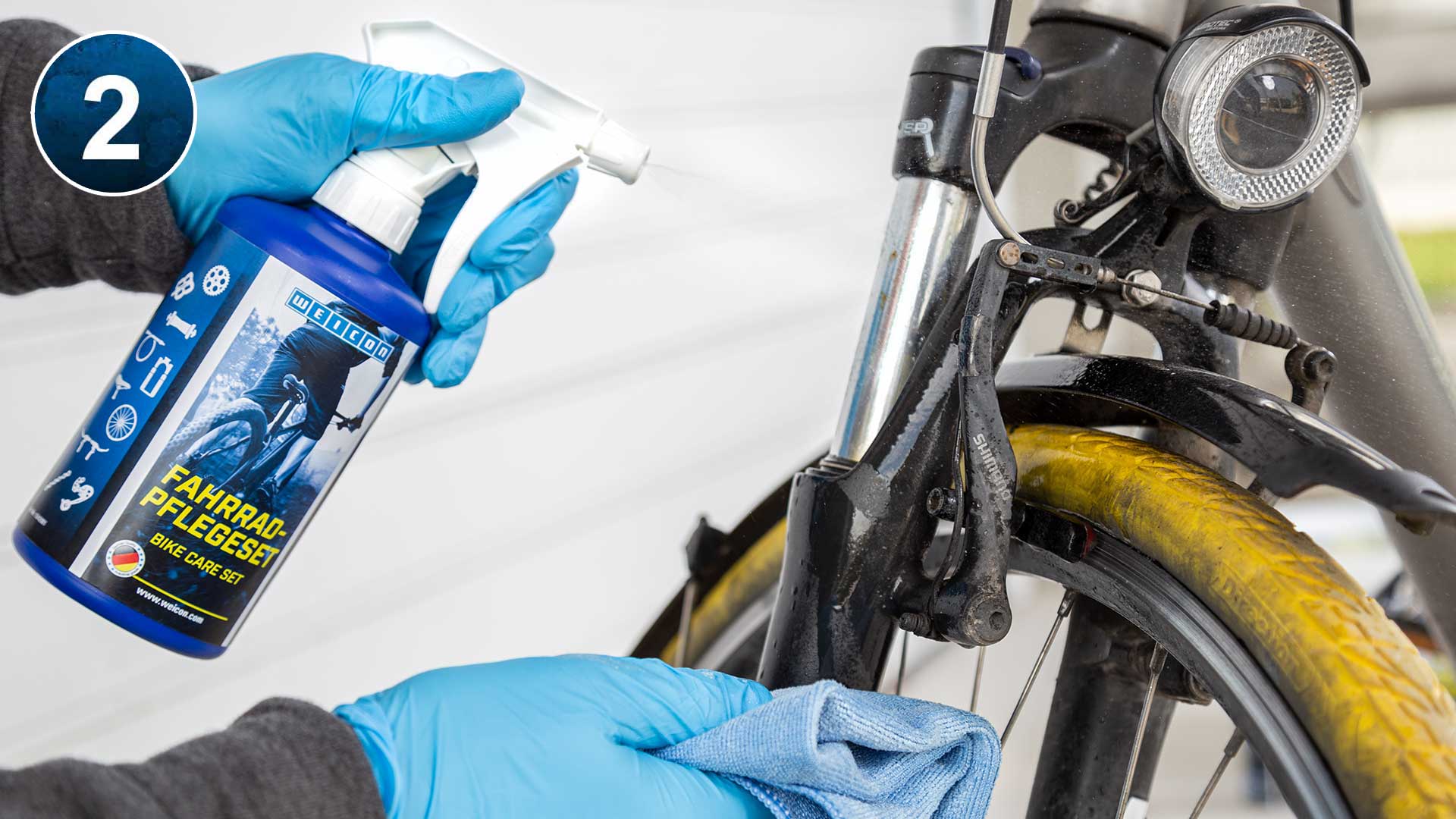 Apply cleaner to the entire bike, allow to take effect for 3-5 minutes