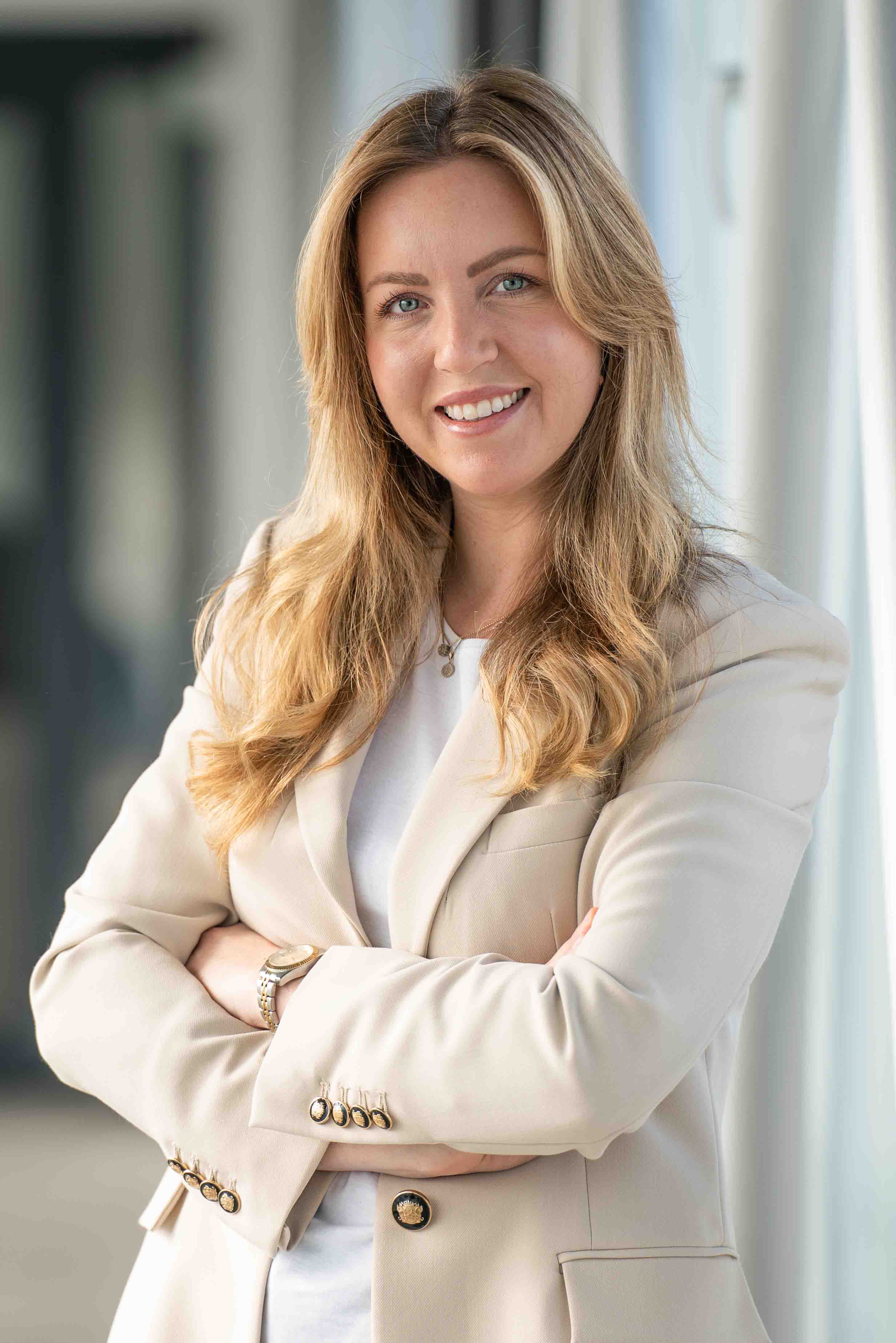 blazer, beige, woman, portrait, officewear