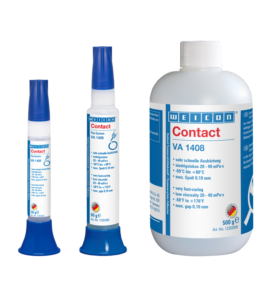 WEICON Contact VA 1408 Cyanoacrylate Adhesive | moisture-resistant instant adhesive with low viscosity