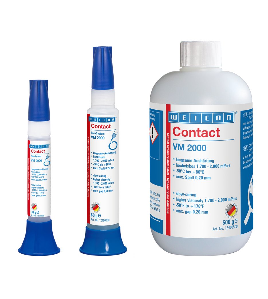 WEICON Contact VM 2000 Cyanoacrylate Adhesive | instant adhesive with high viscosity for metal