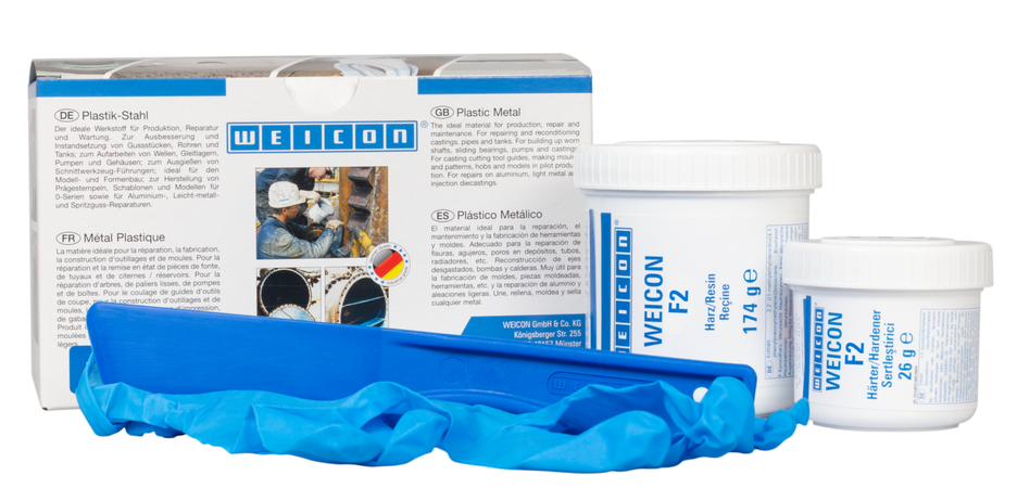 WEICON F2 | aluminium-filled epoxy resin system for repairs and gap compensation WEICON F2 | aluminium-filled epoxy resin system for repairs and gap compensation