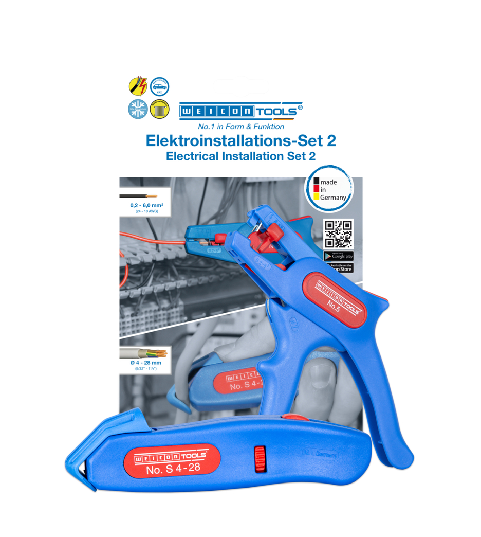 Electrical Installation Set 2 | 2-piece stripping set incl. wire stripper and cable knife
