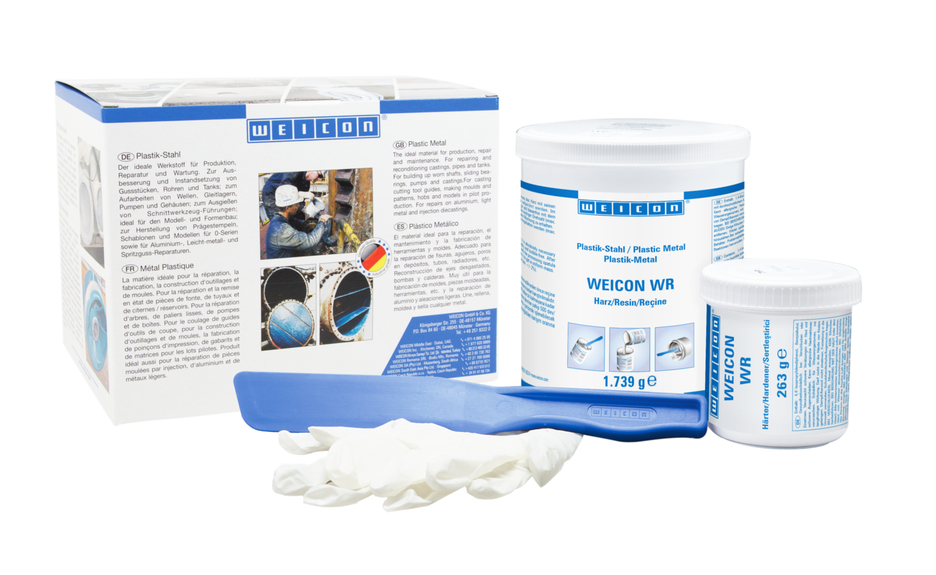 WEICON WR | steel-filled liquid epoxy resin system for casting and gap compensation WEICON WR | steel-filled liquid epoxy resin system for casting and gap compensation