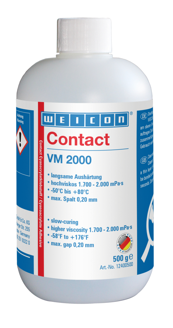WEICON Contact VM 2000 Cyanoacrylate Adhesive | instant adhesive with high viscosity for metal