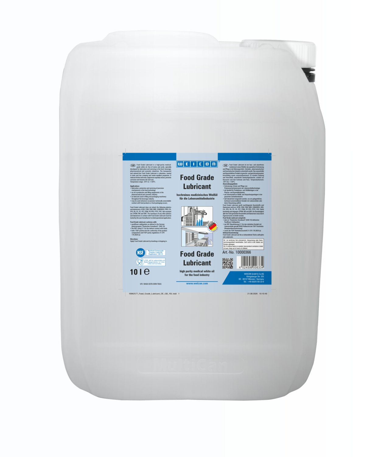 Bio-Fluid | lubricating and care oil for the food sector NSF H1