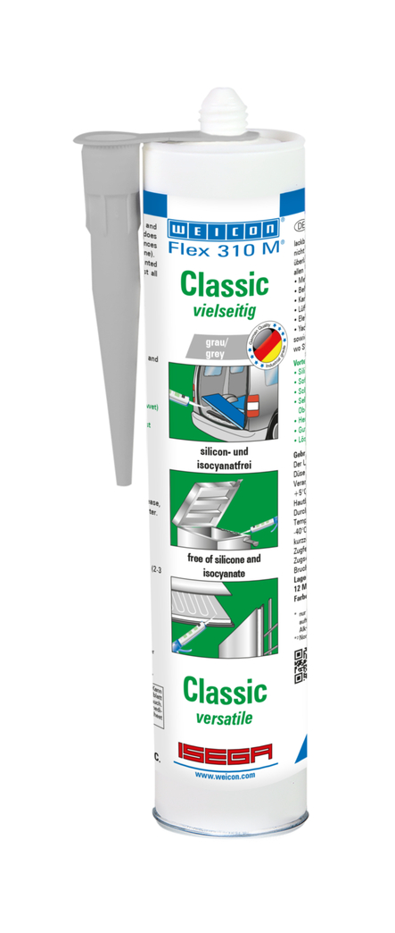 Flex 310 M® Classic MS-Polymer | elastic adhesive based on MS-Polymer in Presspack packaging for fatigue-free working Flex 310 M® Classic MS-Polymer | elastic adhesive based on MS-Polymer in Presspack packaging for fatigue-free working