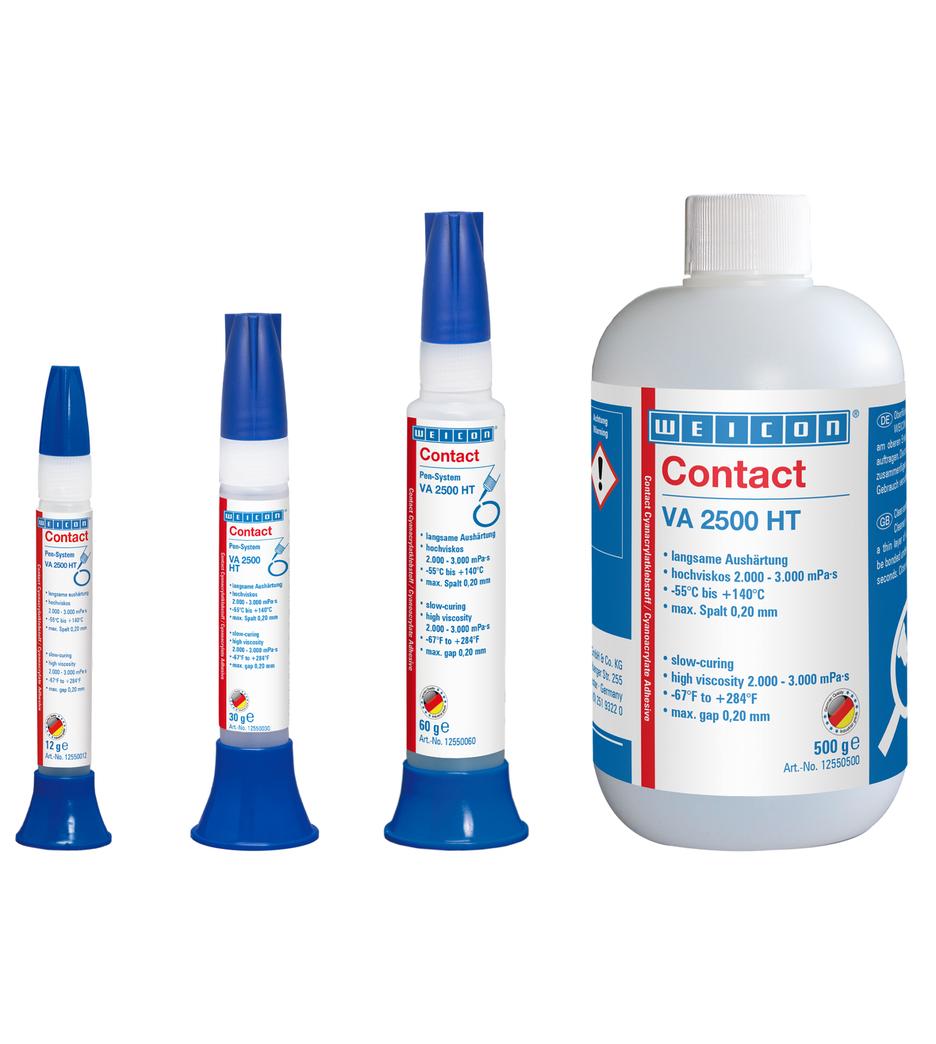 Contact VA 2500 HT Cyanoacrylate Adhesive | high-viscosity instant adhesive, high-temperature-resistant up to 140°C
