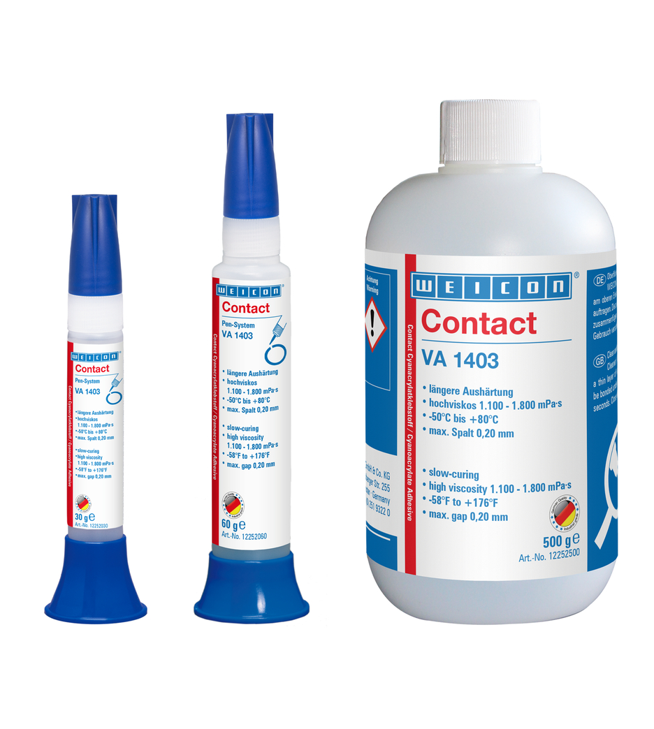 WEICON Contact VA 1403 Cyanoacrylate Adhesive | moisture-resistant instant adhesive with high viscosity
