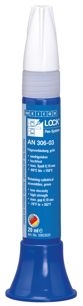 WEICONLOCK® AN 306-03 Retaining Cylindrical
Assemblies | for bearings, shafts and bushes, high strength, low viscosity