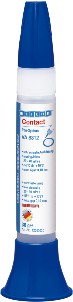 WEICON Contact VA 8312 Cyanoacrylate Adhesive | instant adhesive for the food sector as well as EPDM elastomers and rubber WEICON Contact VA 8312 Cyanoacrylate Adhesive | instant adhesive for the food sector as well as EPDM elastomers and rubber