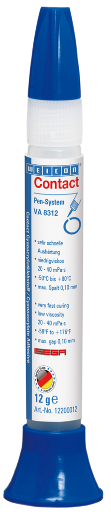 WEICON Contact VA 8312 Cyanoacrylate Adhesive | instant adhesive for the food sector as well as EPDM elastomers and rubber WEICON Contact VA 8312 Cyanoacrylate Adhesive | instant adhesive for the food sector as well as EPDM elastomers and rubber