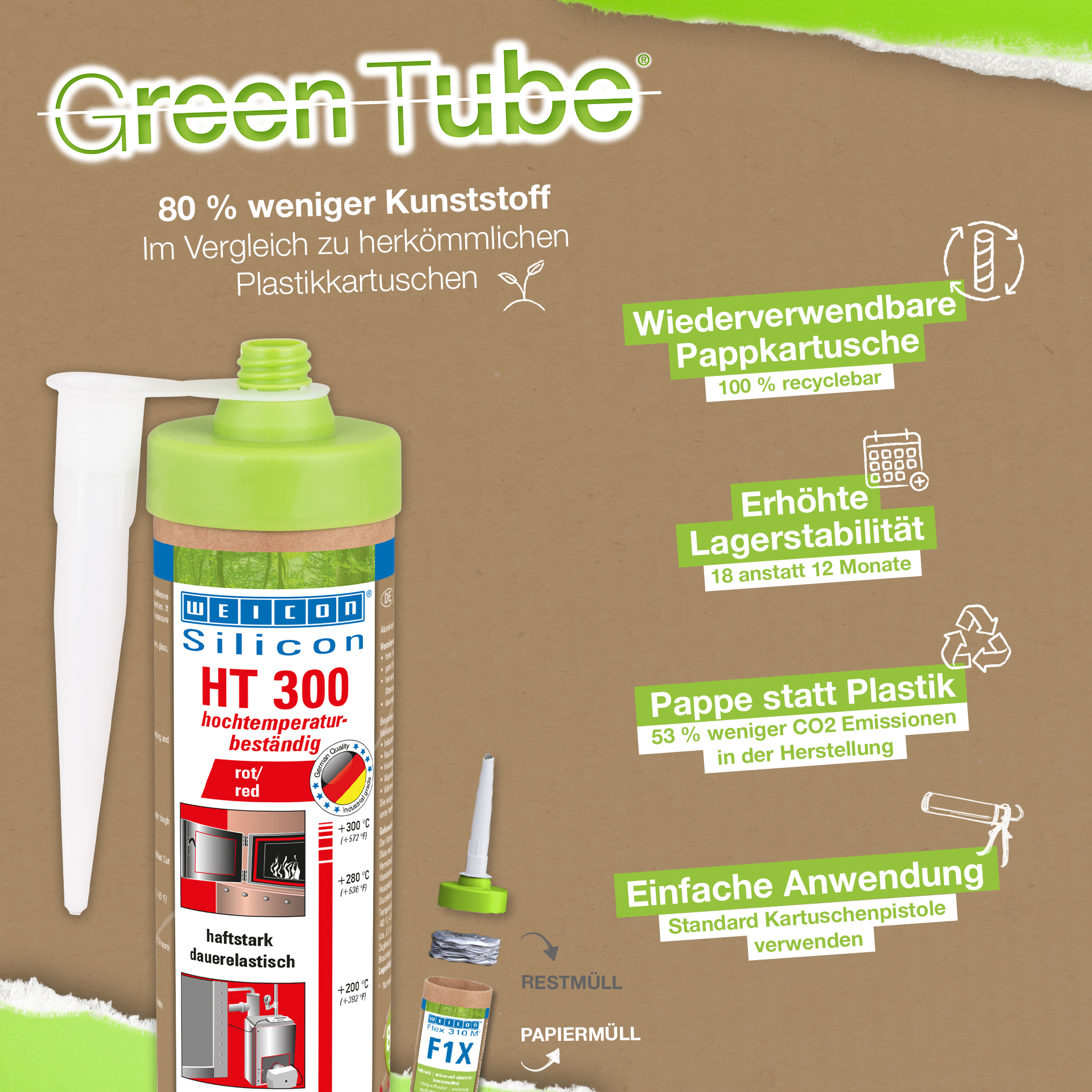 Silicone HT 300 | sealant, high-temperature-resistant up to 300°C