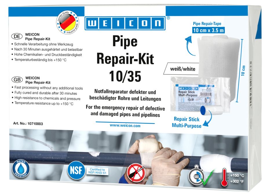 Pipe RepairKit for emergency repairs on damaged pipes and lines